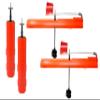 Foldable Ice Fishing Tip Up - Patented Firehouse R-Tek Claw Flag Fishing Pole Indicators Orange Gift Walleye Crappie Heavy-Duty Spool Tackle Hole Down Tip Sensitive Fins Braid Line (2-Pack Orange) view 1