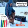 Foldable Ice Fishing Tip Up - Patented Firehouse R-Tek Claw Flag Fishing Pole Indicators Orange Gift Walleye Crappie Heavy-Duty Spool Tackle Hole Down Tip Sensitive Fins Braid Line (2-Pack Orange) view 4