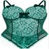 AnloveKiss Sexy Women's One - Piece Lace Bodysuit Lingerie for Romantic Nights - Babydoll Sleepwear (green, XL) view 1
