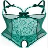 AnloveKiss Sexy Women's One - Piece Lace Bodysuit Lingerie for Romantic Nights - Babydoll Sleepwear (green, XL) view 2