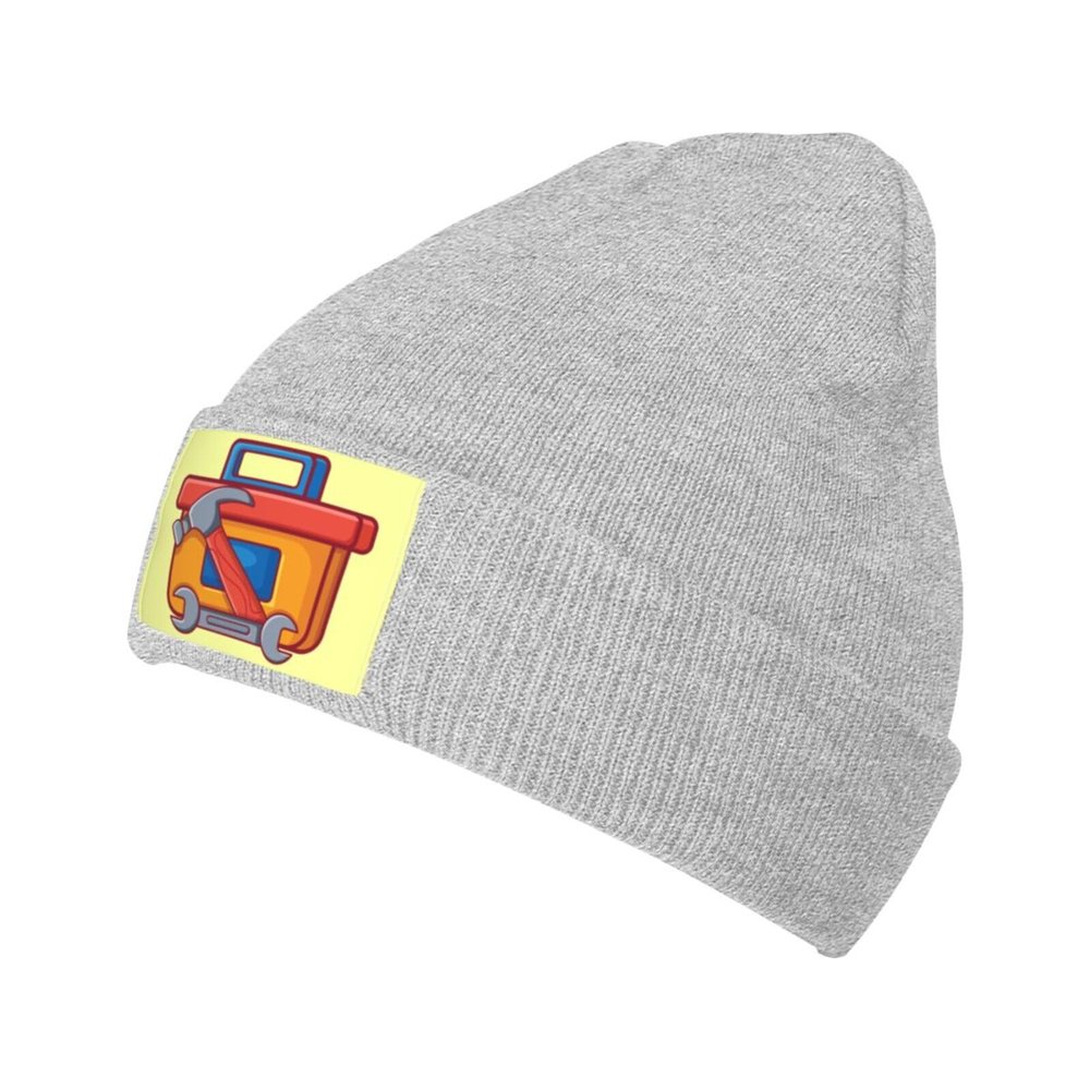 ZKLCRYTR Toolbox Beanie Hat Acrylic Knit Warm Winter Hats for Women Men Skull Cap Gray