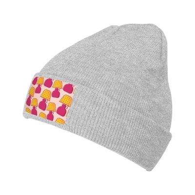ZKLCRYTR Table Lamp Seamless Pattern Beanie Hat Acrylic Knit Warm Winter Hats for Women Men Skull Cap Gray