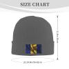 Silk Style Flag of Barbados Beanie Hat Acrylic Knit Warm Winter Hats for Women Men Skull Cap Deep Heather view 4