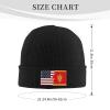 ZKLCRYTR Torn Style American and Montenegro Flags Beanie Hat Acrylic Knit Warm Winter Hats for Women Men Skull Cap Black view 4