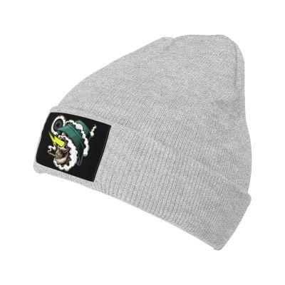 ZKLCRYTR Skull and Smoke Beanie Hat Acrylic Knit Warm Winter Hats for Women Men Skull Cap Gray