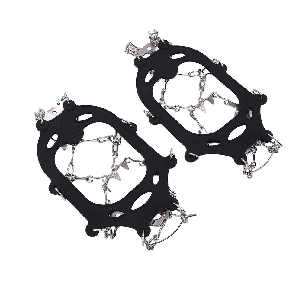Vomeko 1 Pair 19 Steel Teeth Teeth Ice Gripper Traction Cleats,Crampons for Shoes,Shoe Talons Anti Slip Boots Spikes,for Hiking Fishing Walking Climbing Mountaineering (XL)
