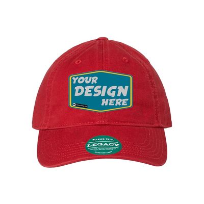 Legacy Personalized Custom Comfort Unisex Relaxed Twill Dad Hat Scarlet