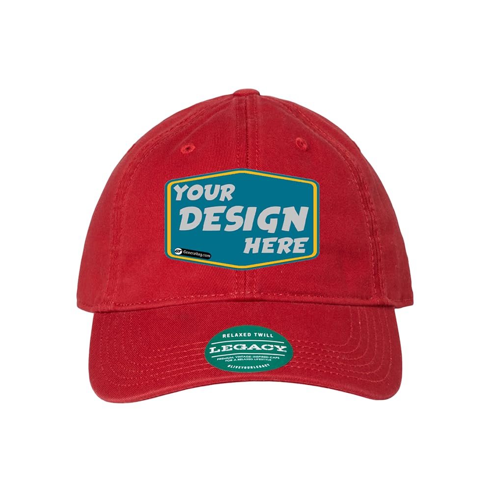 Legacy Personalized Custom Comfort Unisex Relaxed Twill Dad Hat Scarlet