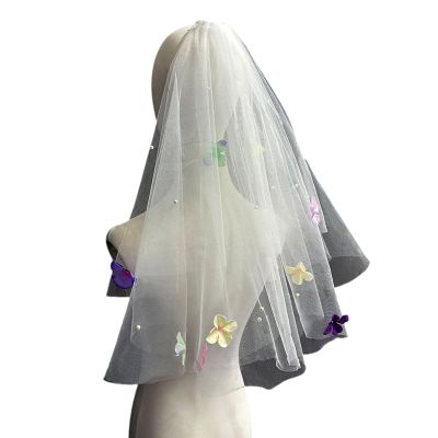 Bridal Veil Colorful Floral Head Scarf Bride Bridal Shower Wedding Night Bridal Veil For Bride To Be