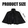 Black Cape for Women, Gothic Lolita Medieval Shawl Cloak with Tie Strap, Halloween Soft Short Medieval Cowl Black Cloak for Pagan Cosplay view 4