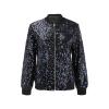 Womens Sequin Jackets Sparkly Bomber Jacket Zipper Casual Glitter Dressy Lightweight Jacket Coat Disco Party Outfit (Purple, L) view 1