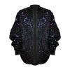 Womens Sequin Jackets Sparkly Bomber Jacket Zipper Casual Glitter Dressy Lightweight Jacket Coat Disco Party Outfit (Purple, L) view 2