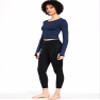 CADMUS Women's Dry Fit Crop Top - Long Sleeve Crew Neck Yoga Running Athletic Tee with Thumb Holes, 2208, 1 Pack, Navy Blue, XX-Large view 4