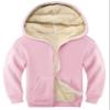 Rousytn Unisex Boys Girls Sherpa Lined Fleece Jacket Hoodie Kids Warm Winter Zip Up Hooded Sweatshirt Jackets Coat 4-15Y(Pink-XL) view 1