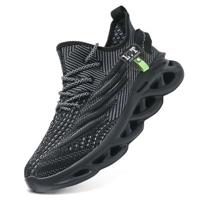 DLWKIPV Men Running Shoes Men's Tennis Shoes Lightweight Breathable Fashion Sneakers Non Slip Workout Gym Shoe for Running Black Size US 6.5