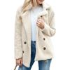Akivide Women's Wool Fleece Button Open Front Coat Fall Winter Casual Loose Fuzzy Lapel Collar Long Sleeve Warmth Jacket view 1