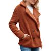 Akivide Women's Wool Fleece Button Open Front Coat Fall Winter Casual Loose Fuzzy Lapel Collar Long Sleeve Warmth Jacket view 1