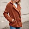 Akivide Women's Wool Fleece Button Open Front Coat Fall Winter Casual Loose Fuzzy Lapel Collar Long Sleeve Warmth Jacket view 2