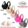 5 Pack Sports Bras for Women, Mesh Breathable Beauty Vest, Elastic Straps Push-up Fitness Underwear, 5PC Yoga Workout Bra view 2