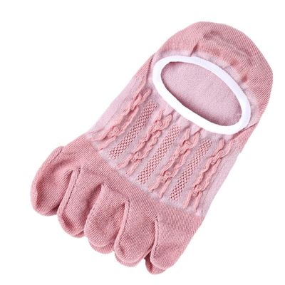 GRABAGECAN Women Low Cut Five Fingers Toe Boat Socks Mesh Invisible Hosiery
