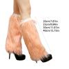 GRABAGECAN Plush Leg Warmers for Women Soft Furry Boot Toppers Ribbed Elastic Top Fuzzy Leg Covers Winter Accessory Party Costume view 4
