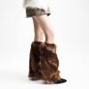 GRABAGECAN Women Furs Leg Warmer Winter Furry Long Boot Cuffs Fuzzy Party Costume for Holiday Festival Performances Play view 4