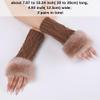CABODYALS 2 Pairs Furry Arm Warmers Fingerless Gloves Soft Fluffy Knitted Khaki Thumb Holes Gloves Winter Crochet Faux Fur Knitting Wrist Mittens Arm Sleeves for Women Writing Painting Typing Cycling view 2