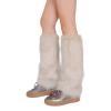 GRABAGECAN Womens Furry Party Costume Faux Furs Fuzzy Long Cuffs Leg Warmers/Boot Sleeves/Boot Covers Gifts view 1