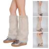 GRABAGECAN Womens Furry Party Costume Faux Furs Fuzzy Long Cuffs Leg Warmers/Boot Sleeves/Boot Covers Gifts view 2