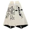 GRABAGECAN Women Star Crosses Pattern Leg Warmers Japanese Fairycore Punk Knitted Long Socks Flared Foot Covers Streetwear view 1