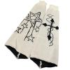 GRABAGECAN Women Star Crosses Pattern Leg Warmers Japanese Fairycore Punk Knitted Long Socks Flared Foot Covers Streetwear view 3