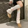 GRABAGECAN Women Star Crosses Pattern Leg Warmers Japanese Fairycore Punk Knitted Long Socks Flared Foot Covers Streetwear view 4