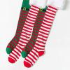 GRABAGECAN Festival Christmas Elves Boot Striped Thigh High Stockings for Women Holiday Cosplay Costume Over the Knee Long Socks view 2