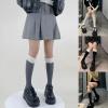 GRABAGECAN Women Winter Calf Length Socks Japanese Faux Lamb Wool Furry Trim Bowknot Stockings Leg Warmer view 3