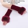 CABODYALS 2 Pairs Dark Red Furry Fingerless Gloves Soft Fluffy Thumb Hole Gloves Knitting Winter Crochet Warm Arm Sleeves Faux Fur Hand Wrist Warmer Mitten Bulk for Women Typing Writing Driving Supply view 2