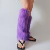 GRABAGECAN Faux Furs Leg Warmers for Womens Winter Warm Furs Boot Cuffs Covers,Cozy,Christmas,Halloween,Party, Cosplay Costume view 4