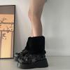 GRABAGECAN Women Furs Leg Warmer Winter Furry Long Boot Cuffs Fuzzy Party Costume for Holiday Festival Performances Play view 3
