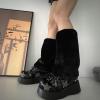 GRABAGECAN Women Furs Leg Warmer Winter Furry Long Boot Cuffs Fuzzy Party Costume for Holiday Festival Performances Play view 4