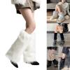 GRABAGECAN Women Furs Leg Warmer Winter Furry Long Boot Cuffs Fuzzy Party Costume for Holiday Festival Performances Play view 2