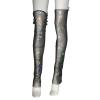 GRABAGECAN Women Fishnet Mesh Thigh Highs Leg Waremr Rhinestones Sheer Over Knee Leg Festival Long Socks view 1