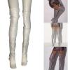 GRABAGECAN Women Fishnet Mesh Thigh Highs Leg Waremr Rhinestones Sheer Over Knee Leg Festival Long Socks view 2