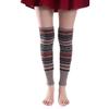 GRABAGECAN Women Knitted Long Leg Warmers Striped Thigh High Socks Boot Cuff view 1