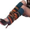 GRABAGECAN Women Knitted Long Leg Warmers Striped Thigh High Socks Boot Cuff view 3