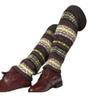 GRABAGECAN Women Knitted Long Leg Warmers Striped Thigh High Socks Boot Cuff view 4