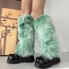 GRABAGECAN Faux Furs Leg Warmer,Warm Soft Cozy Fuzzy Leg Warmer Boot Cuffs for Women Party Costumes Boot Sleeves Boot Covers view 3