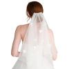 WEISUYUUS Elegant Short Wedding Veil with Comb White Tulle Bridal Veils with Bowknot Decoration Headpieces for Wedding Party view 3
