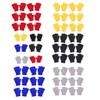 6 Pairs Unisex Half Finger Gloves Winter Stretchy Knit Mutlicolor Fingerless Gloves Short Hand Warmer With Thumb Hole view 3