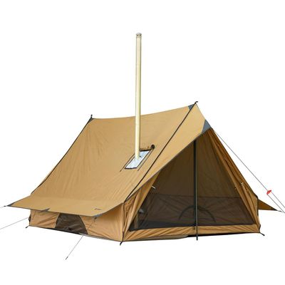POMOLY Camping Hot Tent Cabin Tent, Chalet 70 Pro Portable WallTent with Stove Jack and Two Poles for 2-3 Person Hiking, Backpacking
