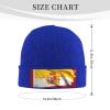 Spain Flag Printd Knitted Hat Warm Winter Hats High Elasticity Personalized Knitted Hat Blue view 2