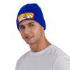 Spain Flag Printd Knitted Hat Warm Winter Hats High Elasticity Personalized Knitted Hat Blue view 4